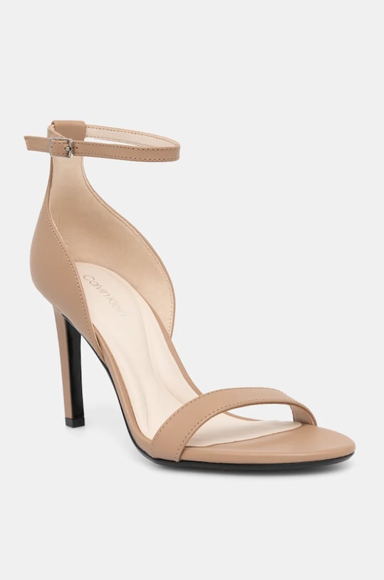 Сандалии на каблуке HEEL SANDAL 90 - кожа Calvin Klein, коричневый