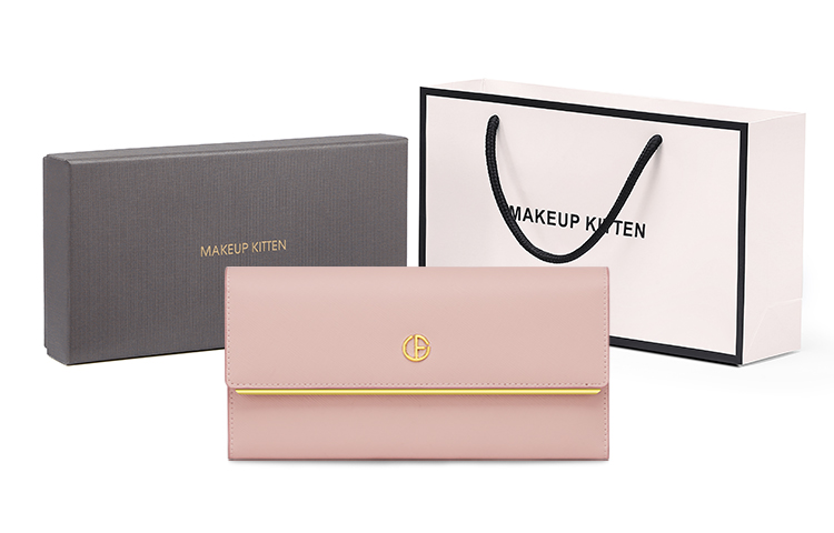 

MAKEUP KITTEN Женский кошелек из коровьей кожи с элементами пэчворка и микрофибры искусственной кожи черный и розовый таро, Taro Pink