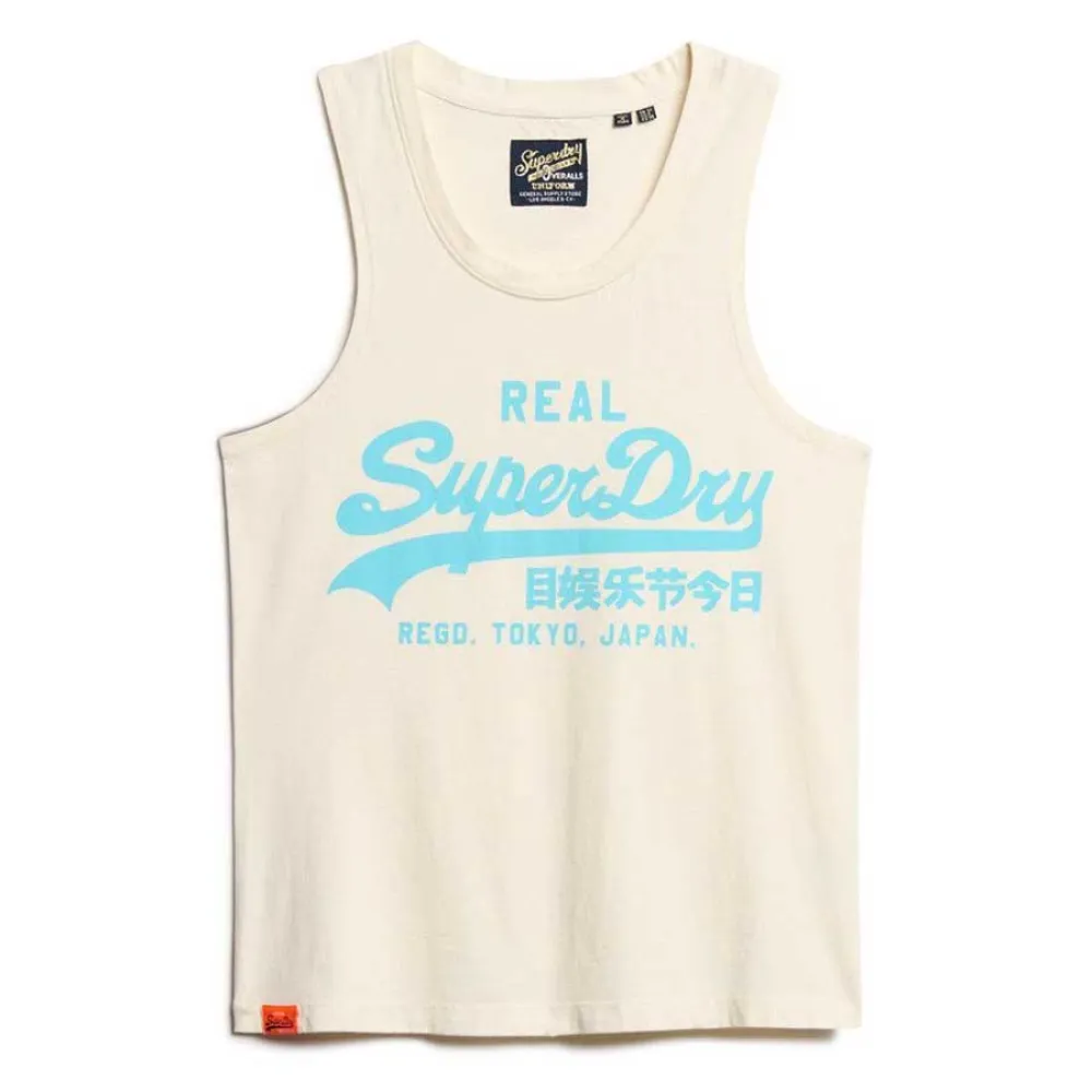 

Футболка без рукавов Superdry Vl Neon Scoop, бежевый