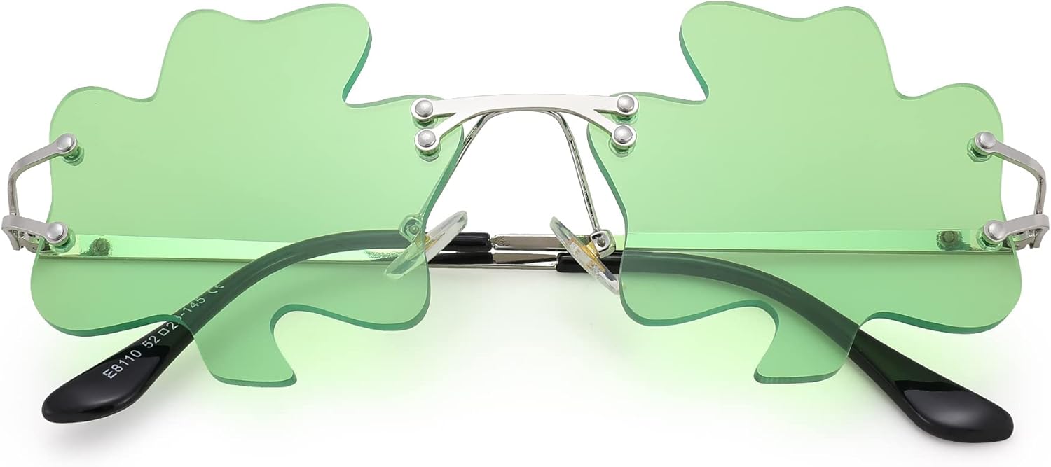 

Солнцезащитные очки Hycredi ко Дню Святого Патрика в виде ирландского клевера, зеленые очки в виде четырехлистного клевера для костюма лепрекона, C4 - Shamrock/Light Green