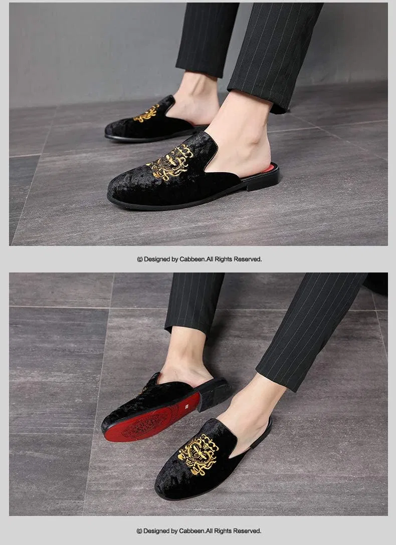Тапочки мужские кожаные FLQL Scuff Slippers, черный — фото 3