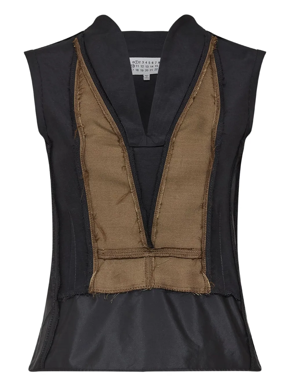 

Топ в двух тонах MAISON MARGIELA, черный