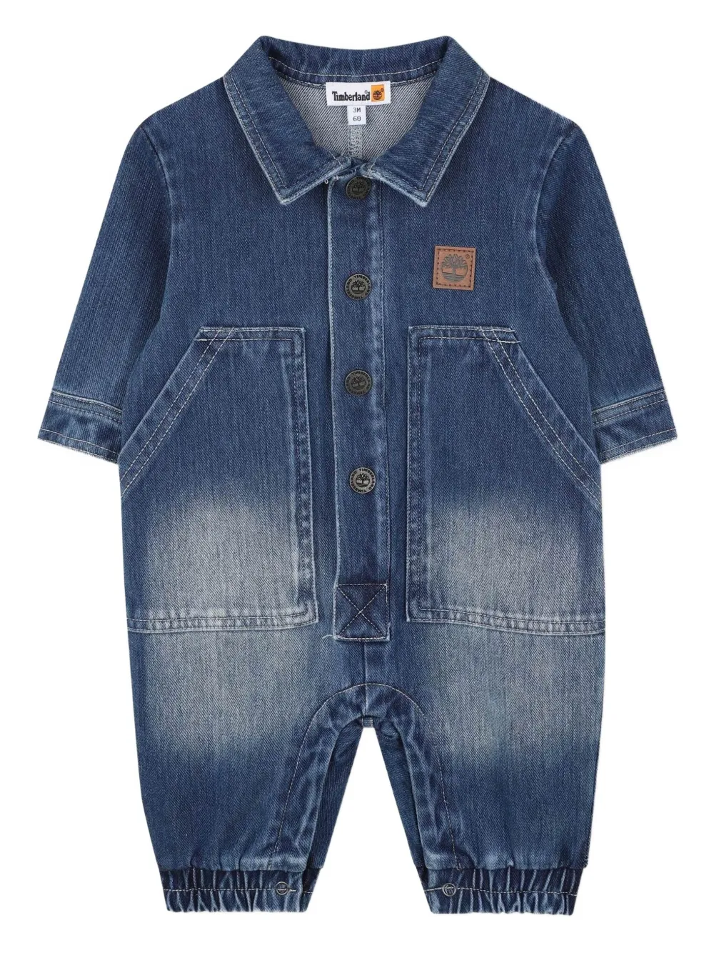 

Джинсовый комбинезон с накладными карманами Timberland Kids, синий