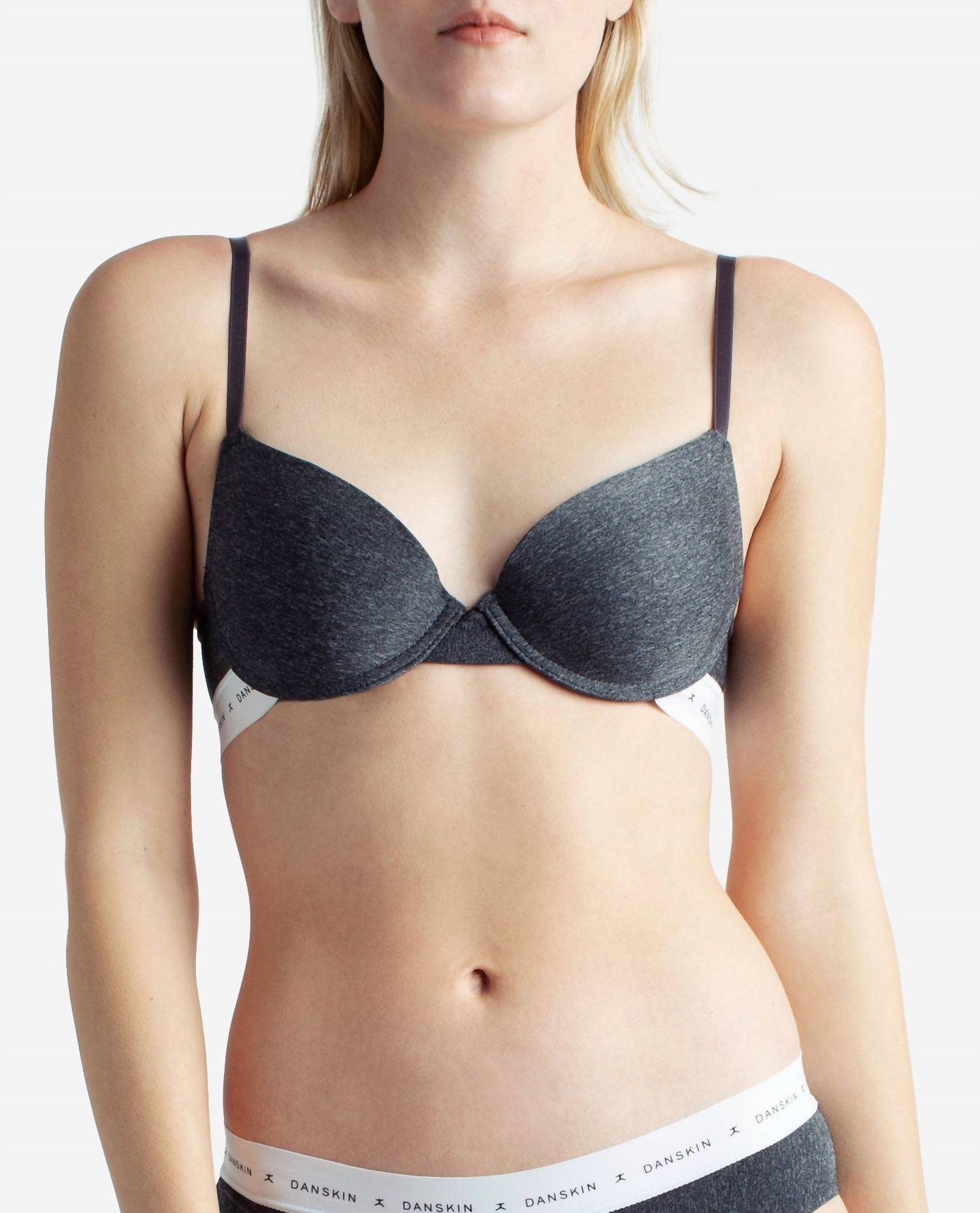 

2-упаковка бюстгальтера Push Up с эластичной резинкой с логотипом в цветах Heather Grey и Gemini Danskin