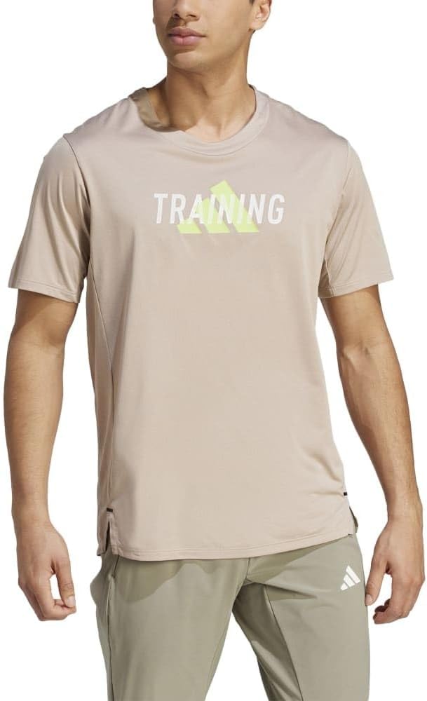 

Мужская футболка Adidas DJO85 с коротким рукавом, дизайн, графический принт Four Movement, футболка для тренировок с коротким рукавом, черный/бежевый