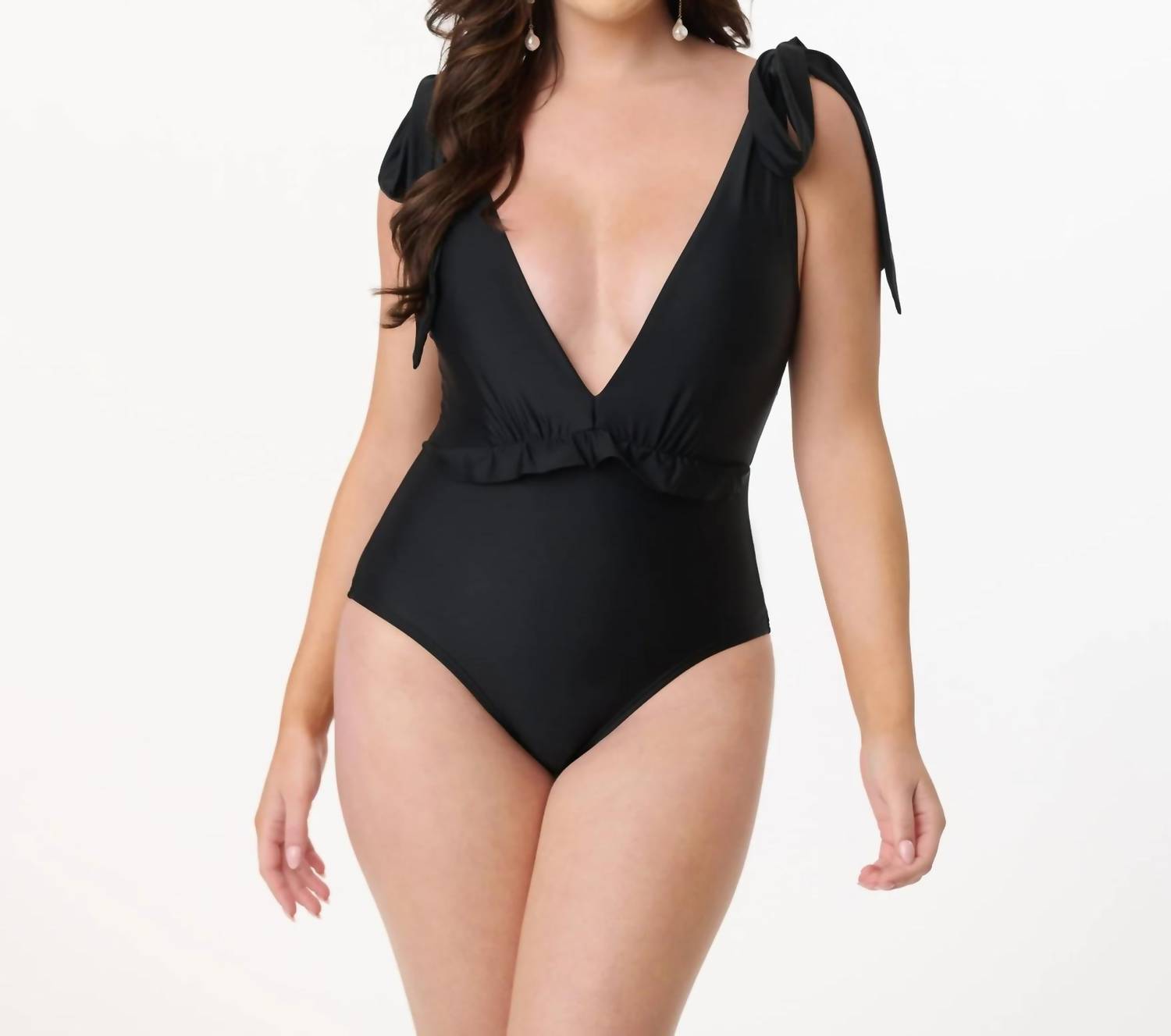 

Купальник Plunge One Piece черный Unique Vintage