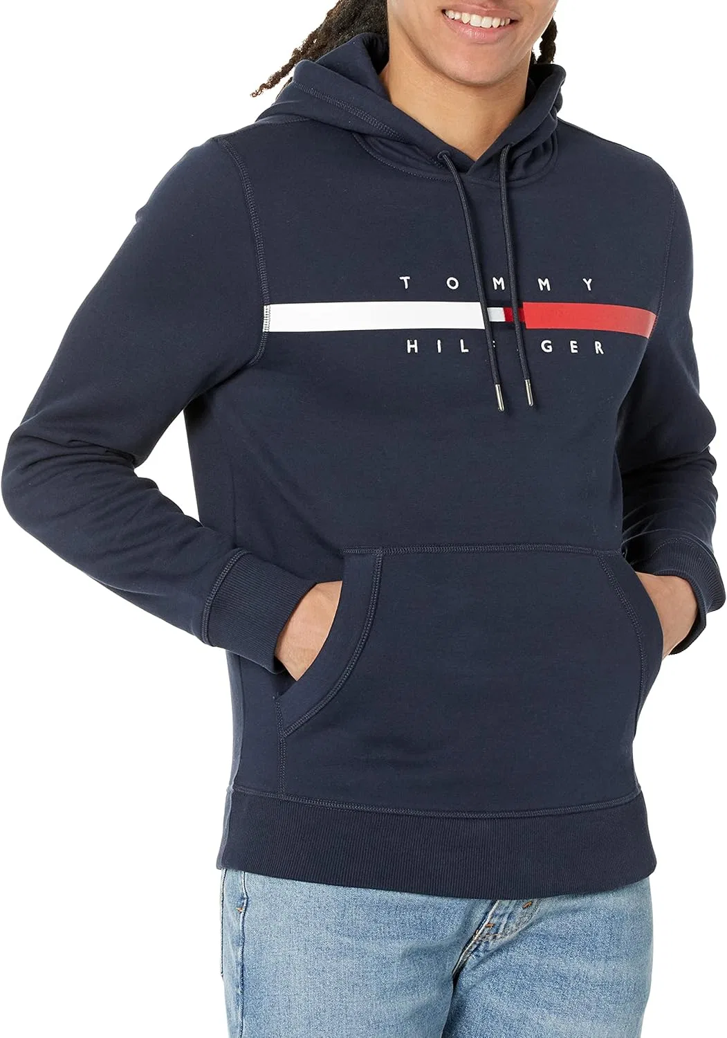 Худи мужское, флисовое, Tommy Hilfiger, цвет Sky Captain