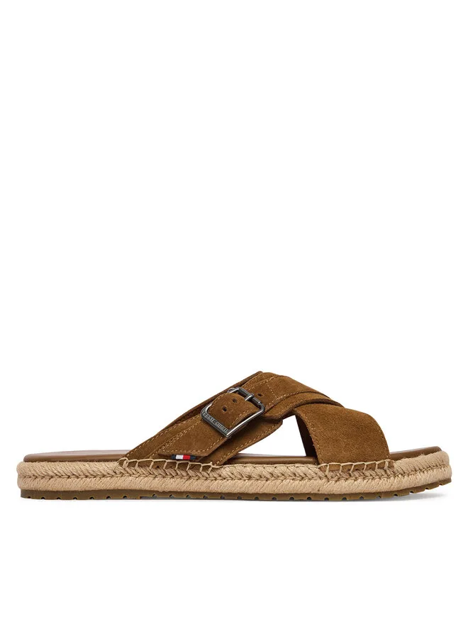 Tommy Hilfiger Эспадрильи с пряжкой и гибкими сандалиями FM0FM05772, коричневые