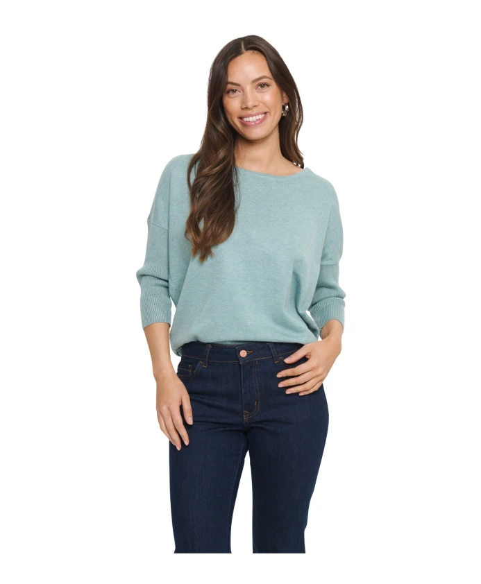 

Вязаный свитер меланжевого синего цвета в стиле «серфинг» Saint Tropez, синий