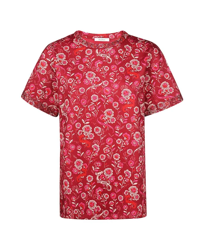 

Футболка из технологичной ткани с принтом Max Mara, красный