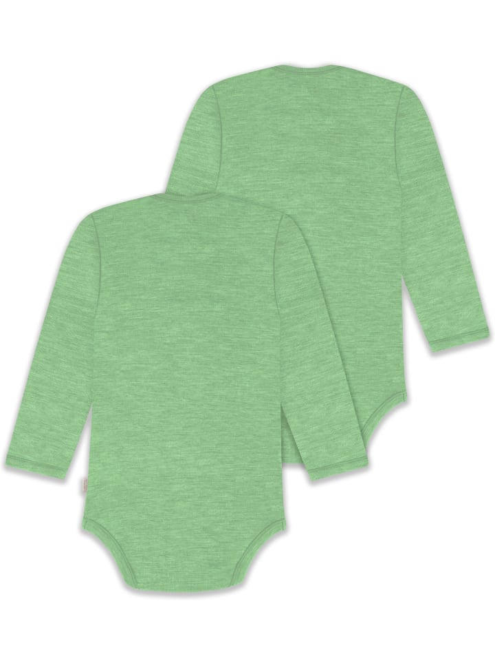 Normani Outdoor Sports Комплект из 2 детских боди с длинными рукавами из мериносовой шерсти, цвет Окленд, зеленый — фото 2