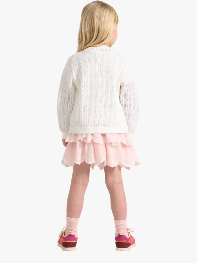 Детская хлопковая юбка со шлейфом и ярусами Lindex, Light Dusty Pink — фото 2
