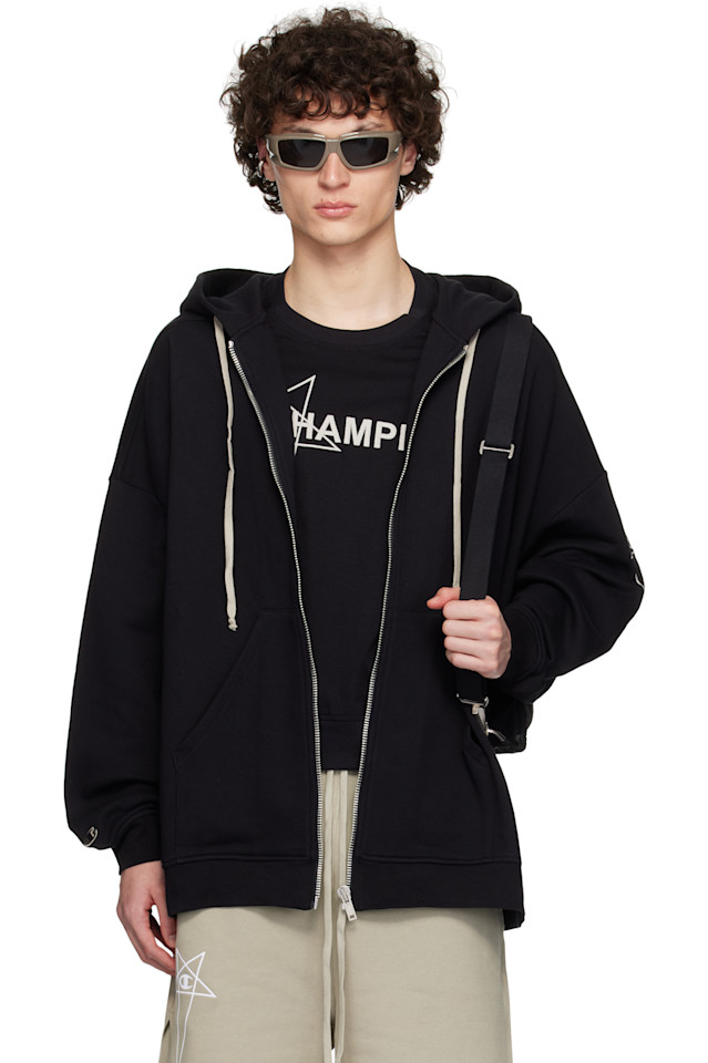 

Чемпионская версия худи Jason's большого размера Rick Owens, черный