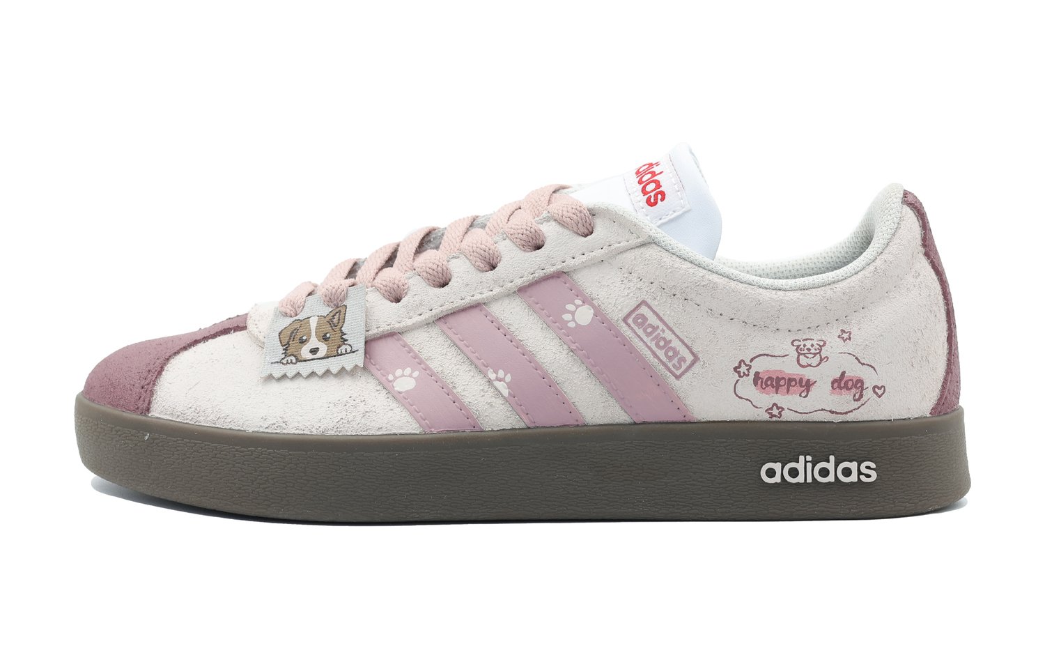 

Adidas Neo VL Court 2.0 противоскользящие лоу-топ скейтборд кроссовки унисекс бежево-розовые, цвет Beige Pink