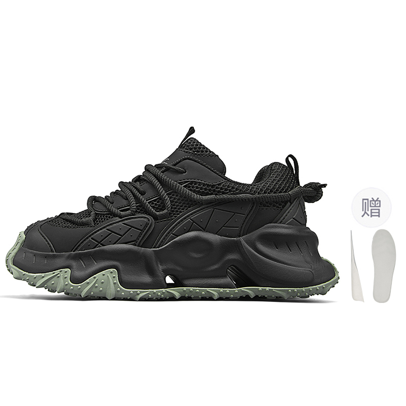 

Износостойкие дышащие кроссовки Chunky с поддержкой, низкие, увеличивающие рост, унисекс TCELLARS, jet черный[comes with height-increasing insole]