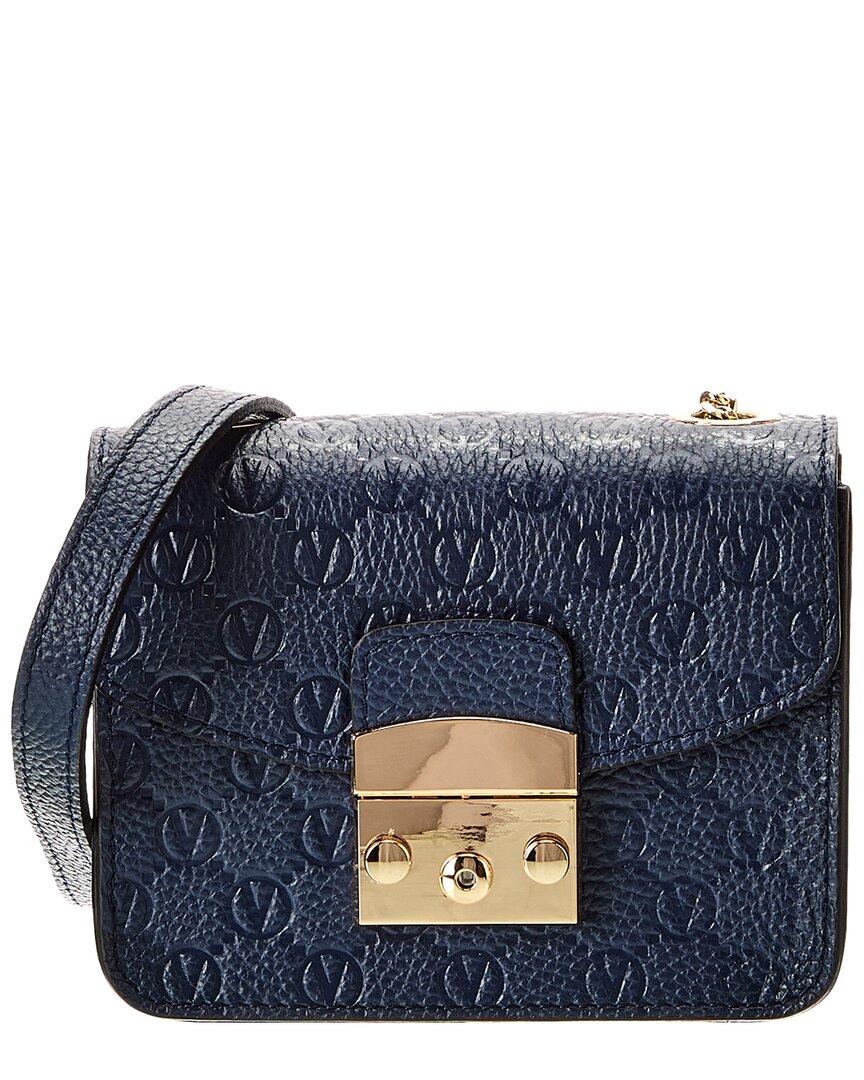 

Кожаное через плечо Valentino by Mario Valentino Bijou Dollaro с монограммой, синий