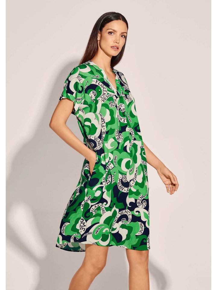 

MADELEINE Повседневное платье-туника с ярким принтом в зеленом/темно-синем/бежевом цвете