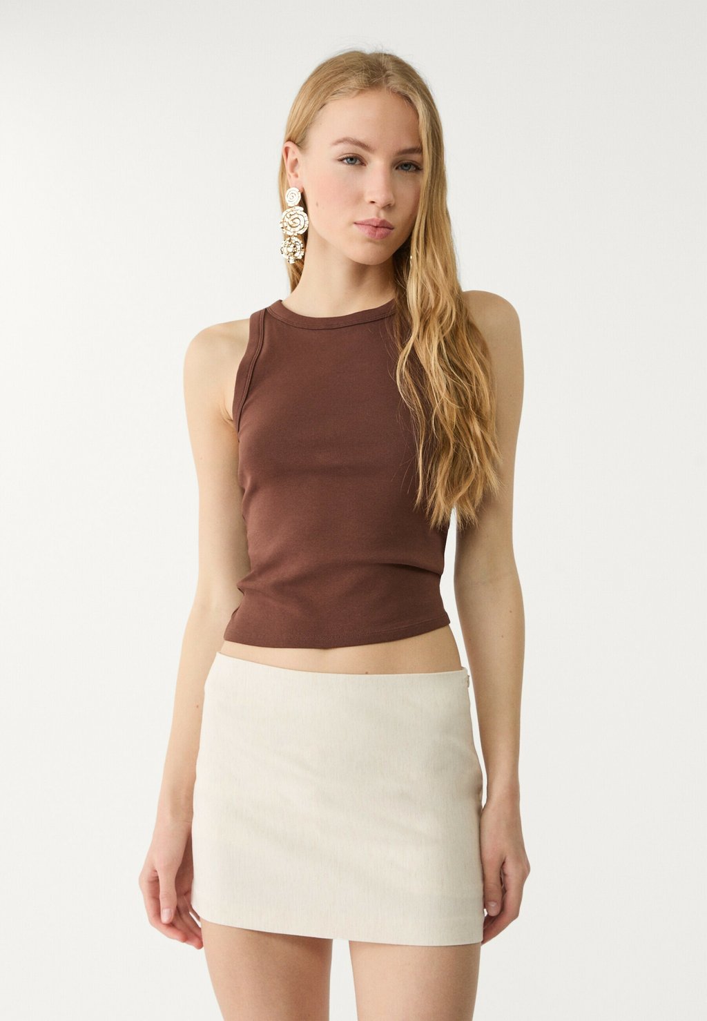 

Мини-юбка SKORT Stradivarius, цвет Stone