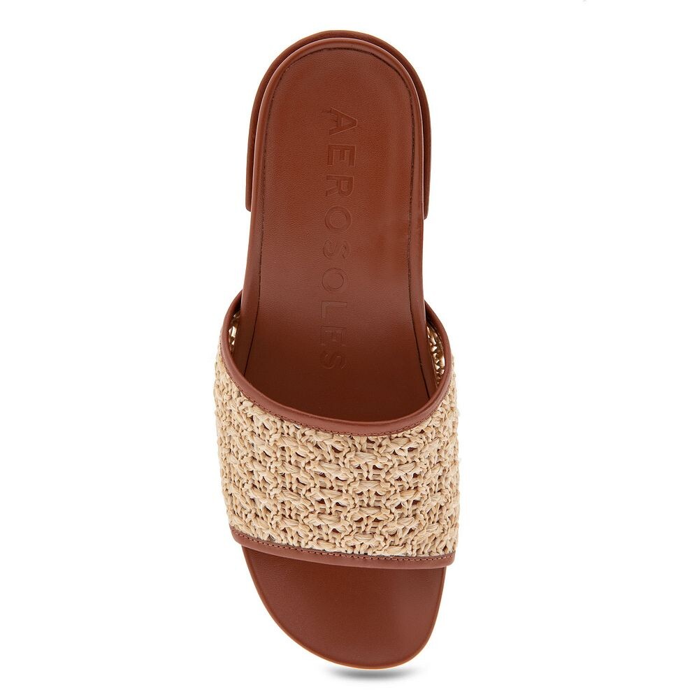 Женские шлепанцы на каблуке Aerosoles Clark, цвет Natural Raffia — фото 4