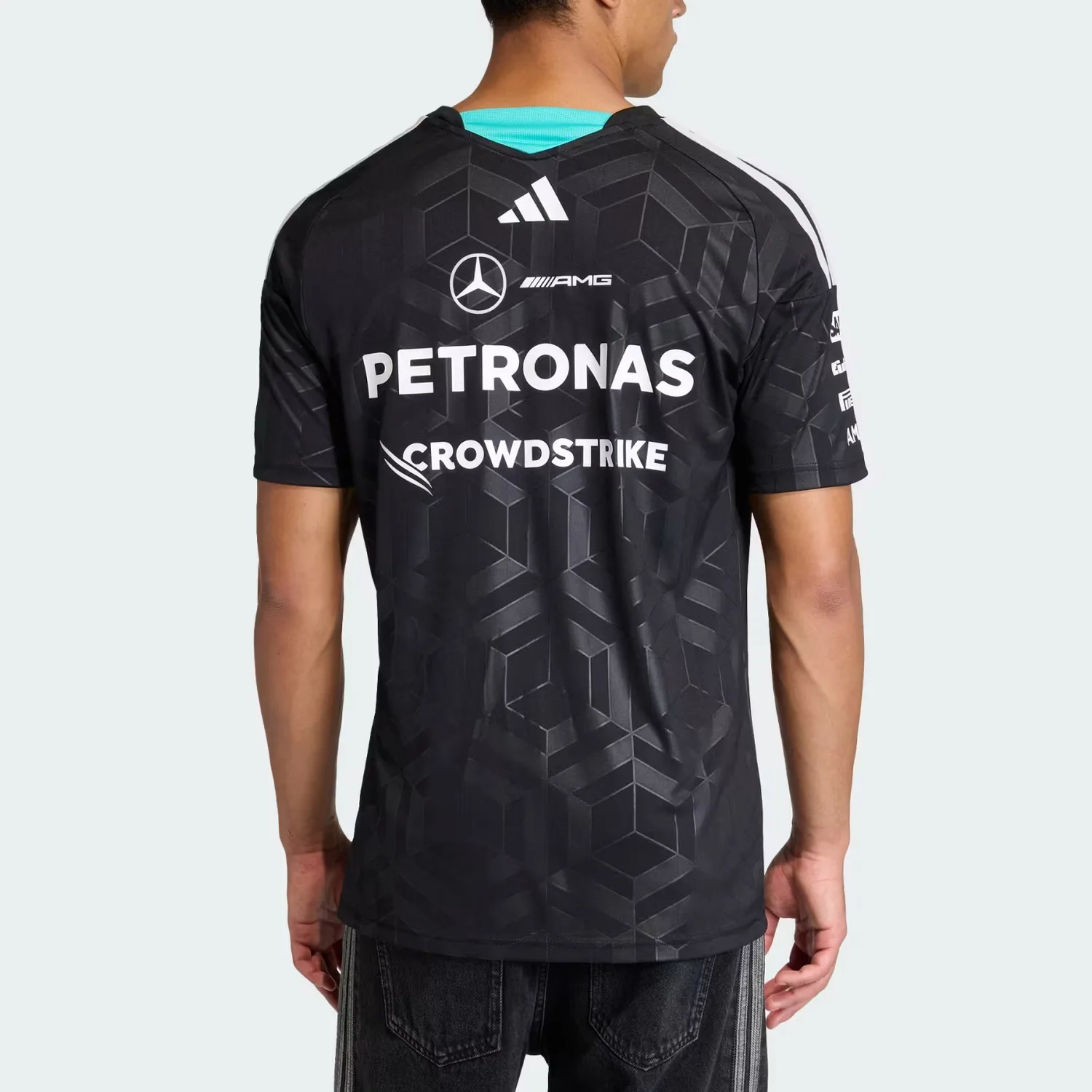 Футболка мужская MERCEDES AMG FW25 PETRONAS FORMULA 1 TEAM JERSEY Quick Dry Adidas, черный — фото 4