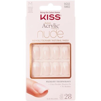 Salon Acrylic French Nude Collection Кашемировые накладные ногти средней длины, 28 шт., Kiss — фото 2