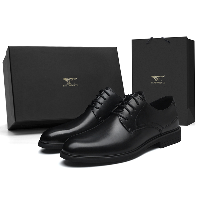 

SEPTWOLVES Мужские черные классические туфли, цвет Black (Standard Leather Shoe Size)