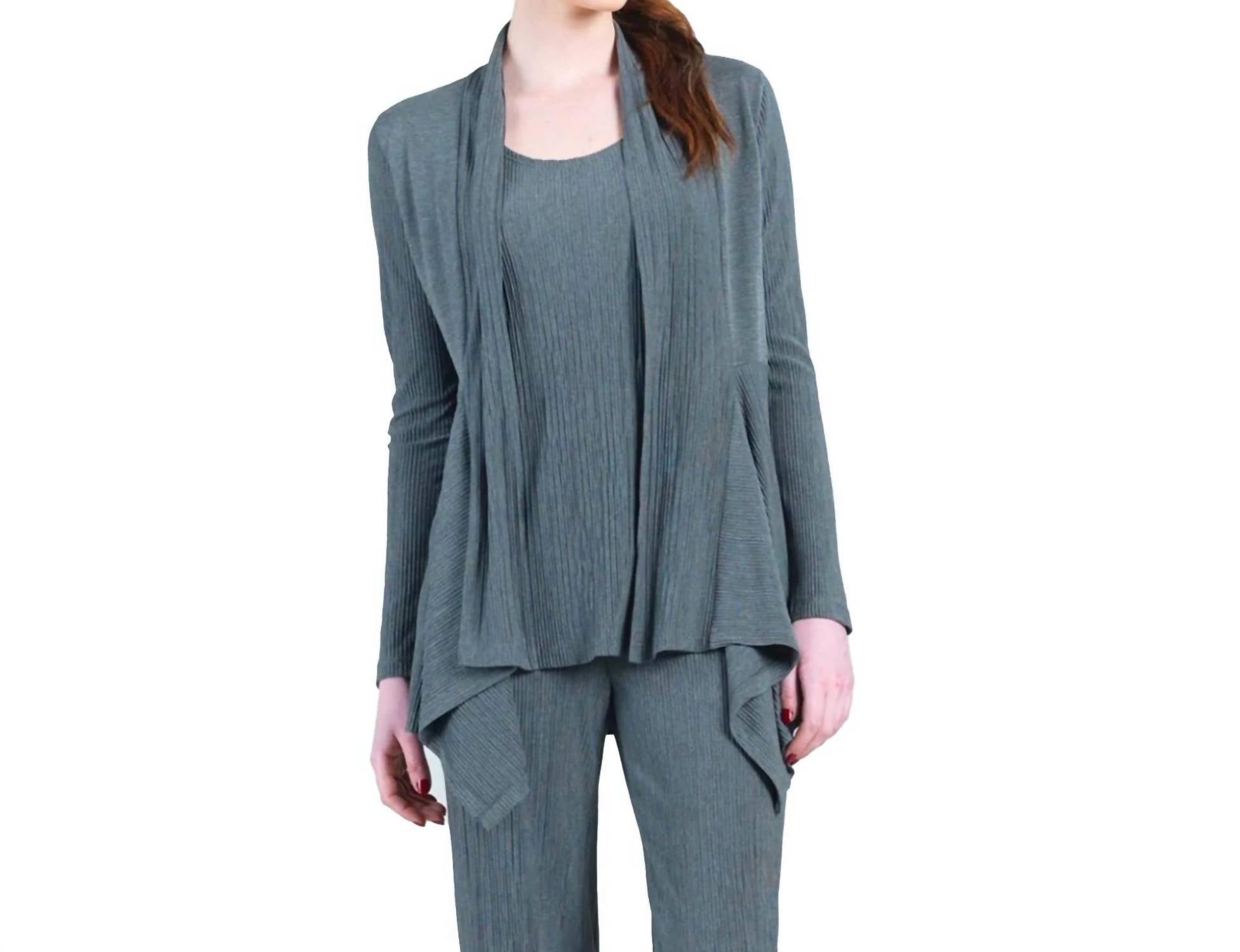 

Вязаный плиссированный кардиган Twinset в цвете Charcoal CLARA SUNWOO