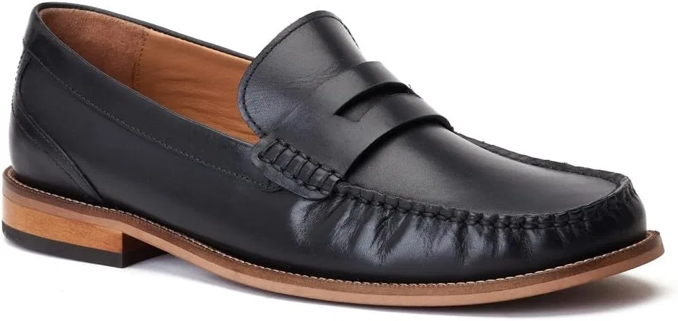Мужские кожаные лоферы Base London Garfield Penny, Black