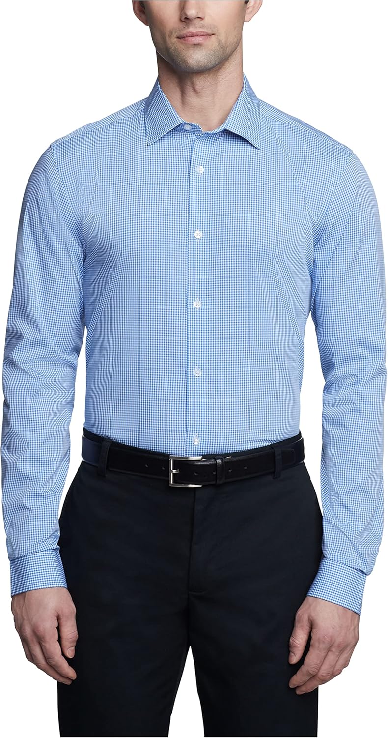 

Мужская рубашка Calvin Klein Slim Fit, нескользящая, в клетку Gingham, Blue