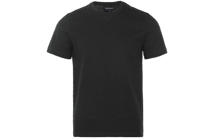 Футболка All Over Jacquard Eagle EMPORIO ARMANI, черный — фото 4