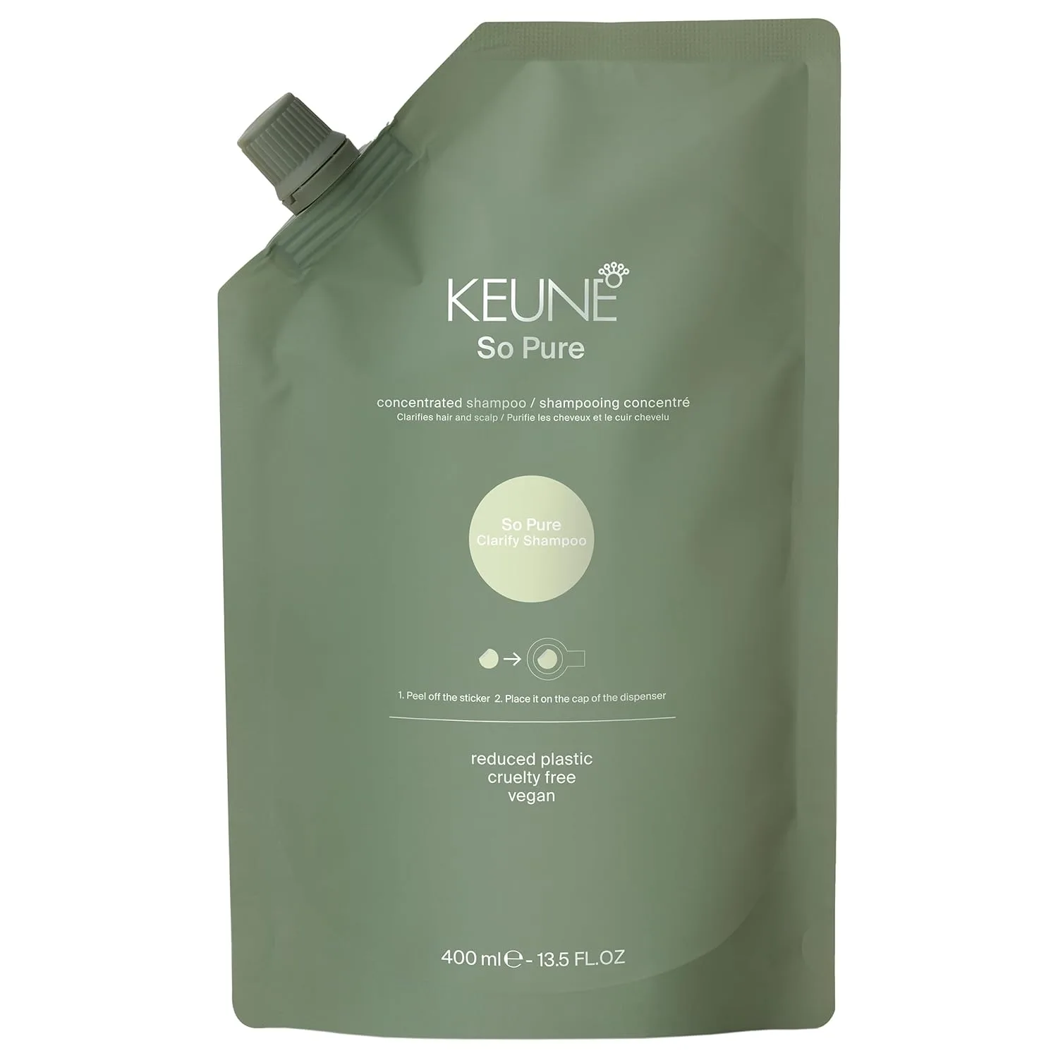 Шампунь Сменный блок шампуня Keune So Pure Clarify, формула для глубокого очищения и детоксикации, 13,5 жидких унций.
