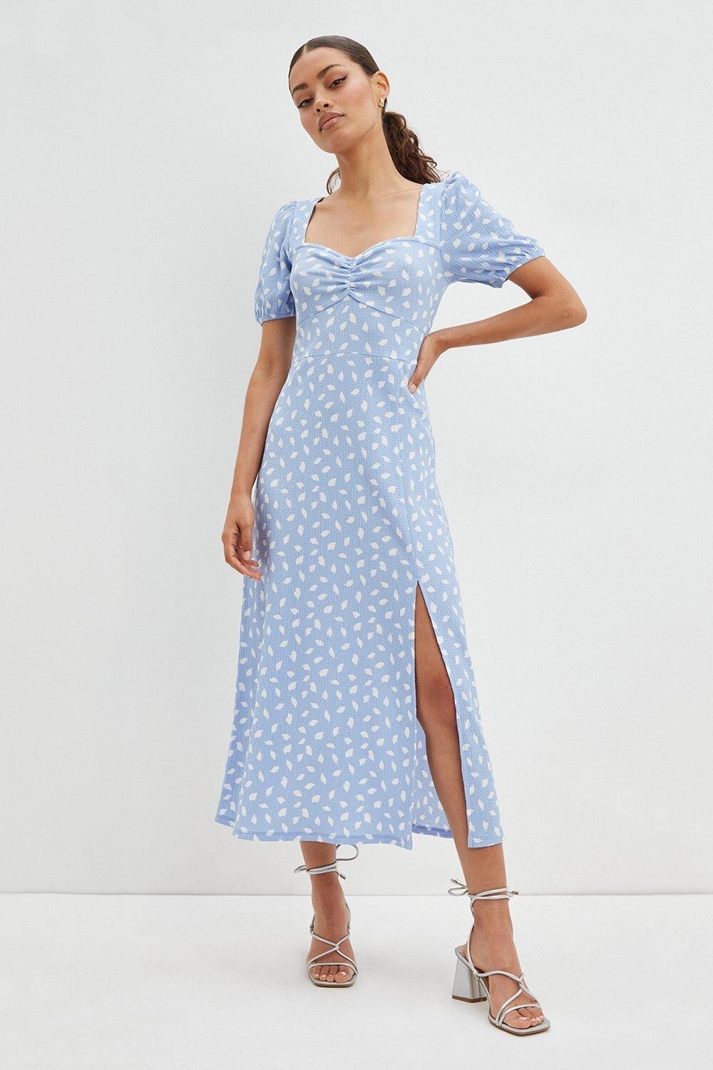 

Платье Petite с принтом Sweetheart и пышными рукавами Dorothy Perkins, белый