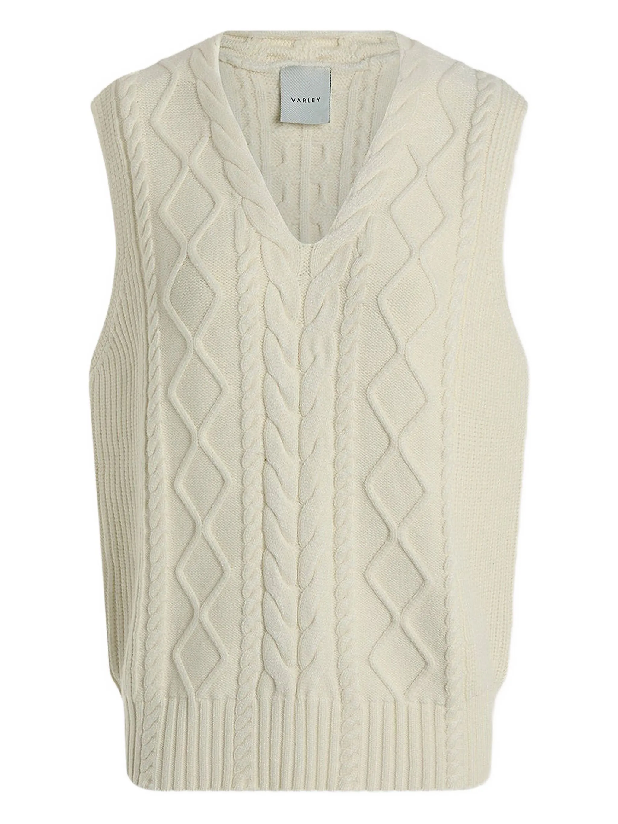 

Жилет фактурной вязки с V-образным вырезом Varley, белый