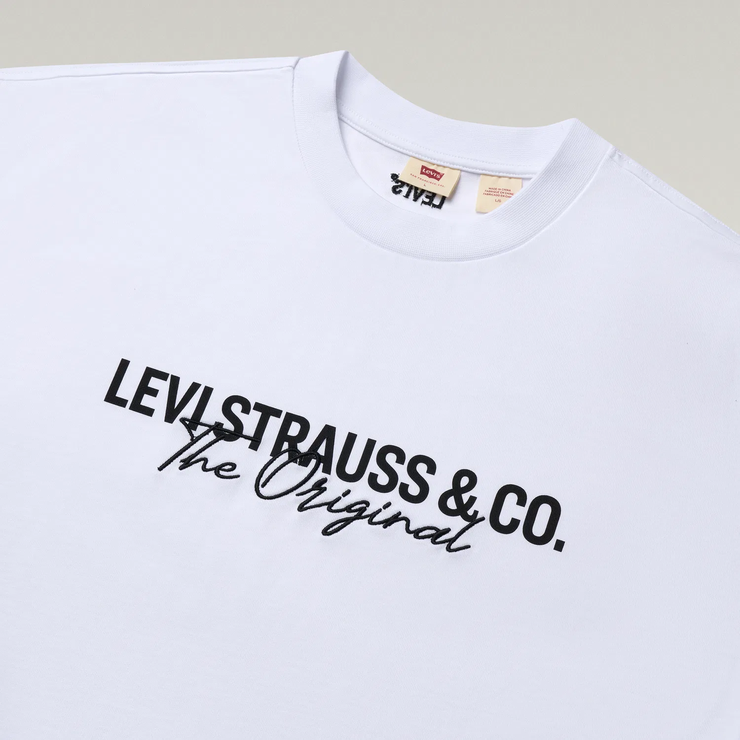 Футболка унисекс white crew neck thin Levis — фото 4