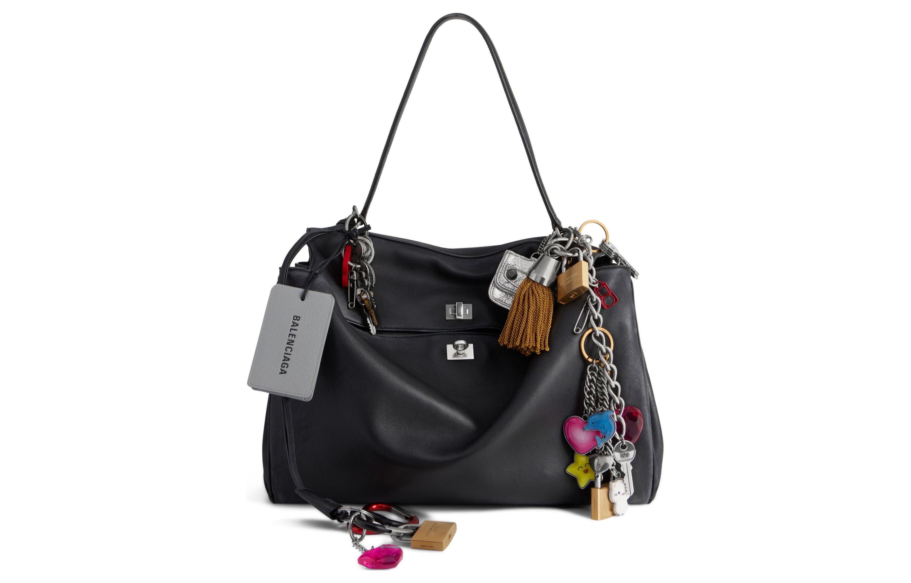 

Гладкая кожаная сумка через плечо Balenciaga Tubas женская черная