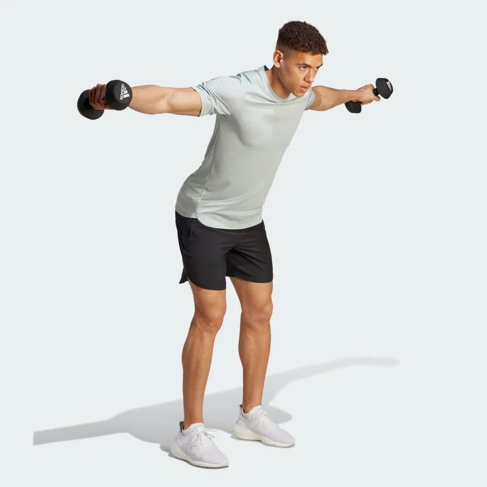 Футболка Adidas Designed 4 Training Heat.rdy для HIIT-тренировок, серебряный — фото 4