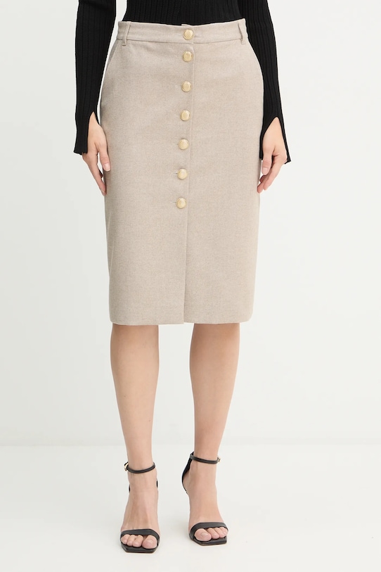 

Юбка из смесовой шерсти Marella, бежевый