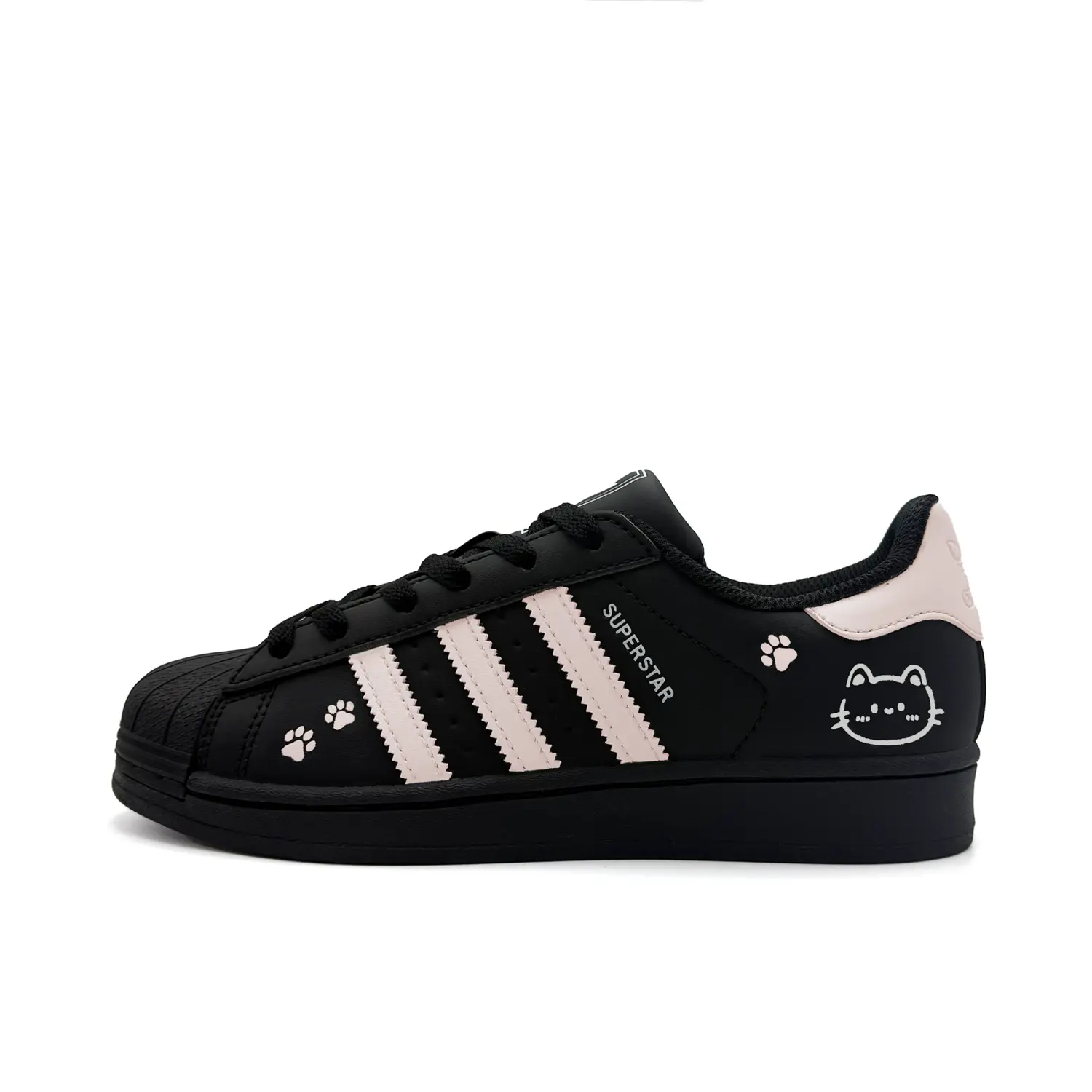 

Adidas Originals Superstar 2 Kitten Meow 2.0 устойчивые к истиранию низкие детские скейтбординг кроссовки Pink для подростков