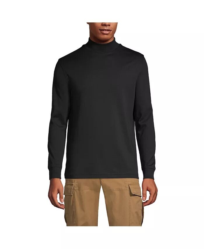 

Футболка мужская супермягкая Supima Mock Waterneck Lands' End, черный