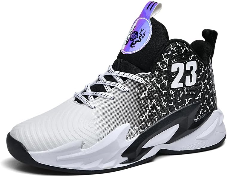 

Баскетбольные кроссовки для мальчика, легкие модные кеды Jevaloo, белый/черный