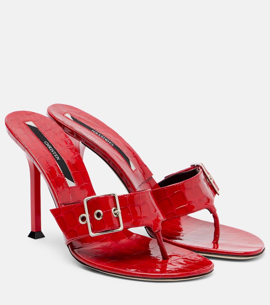 Helix 95 лаковые сандалии-шлепанцы Christen, Laquer Red