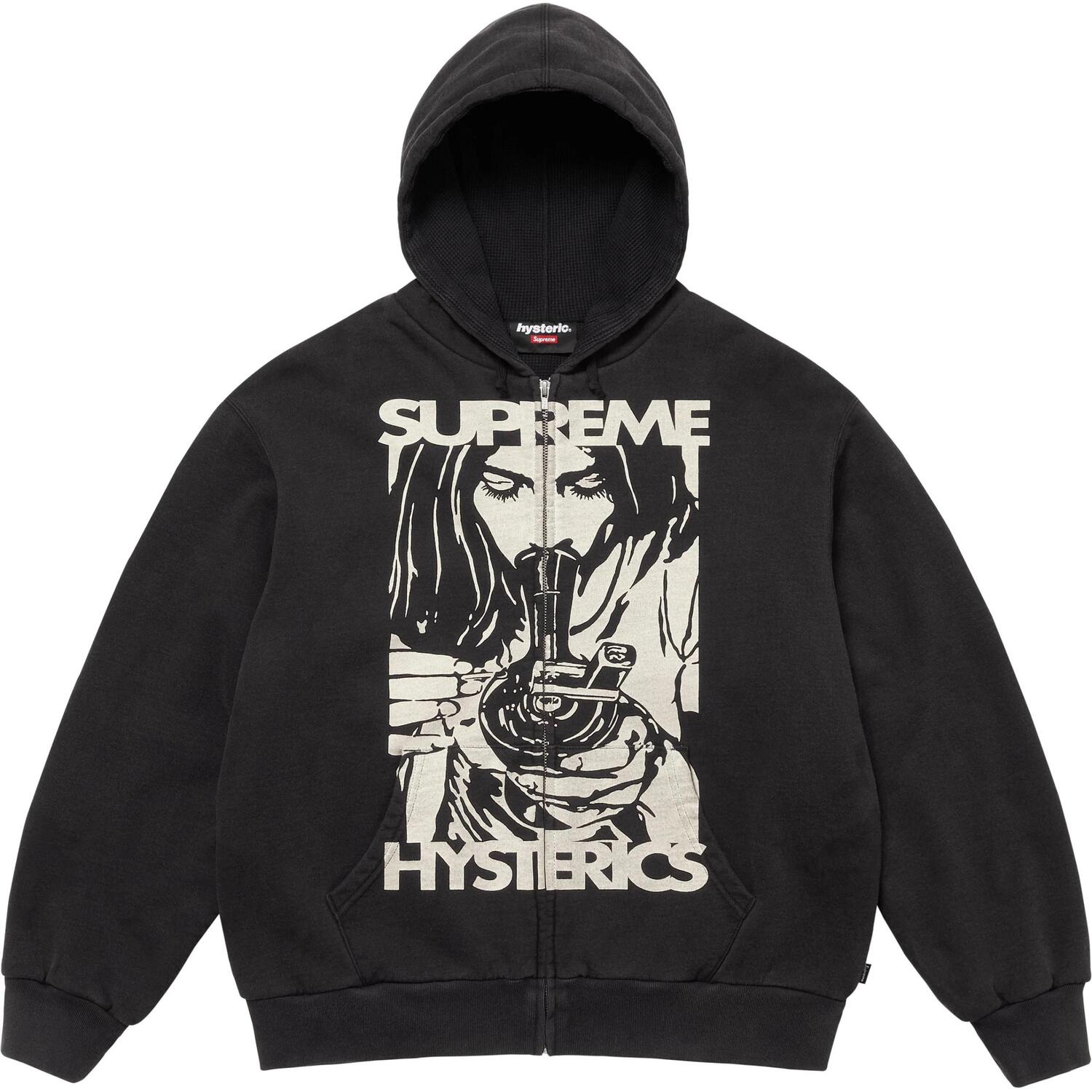 Термохуди Hysteric Glamour с молнией Supreme, розово-красный — фото 4
