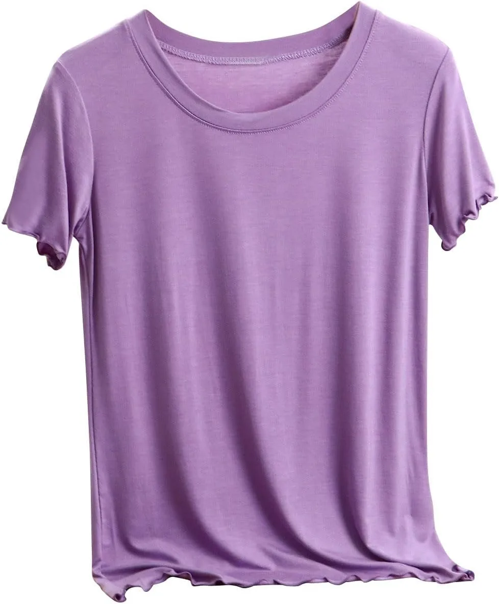 

Летний топ Women Modal с коротким рукавом и круглым вырезом, мягкий и легкий, Plus Size