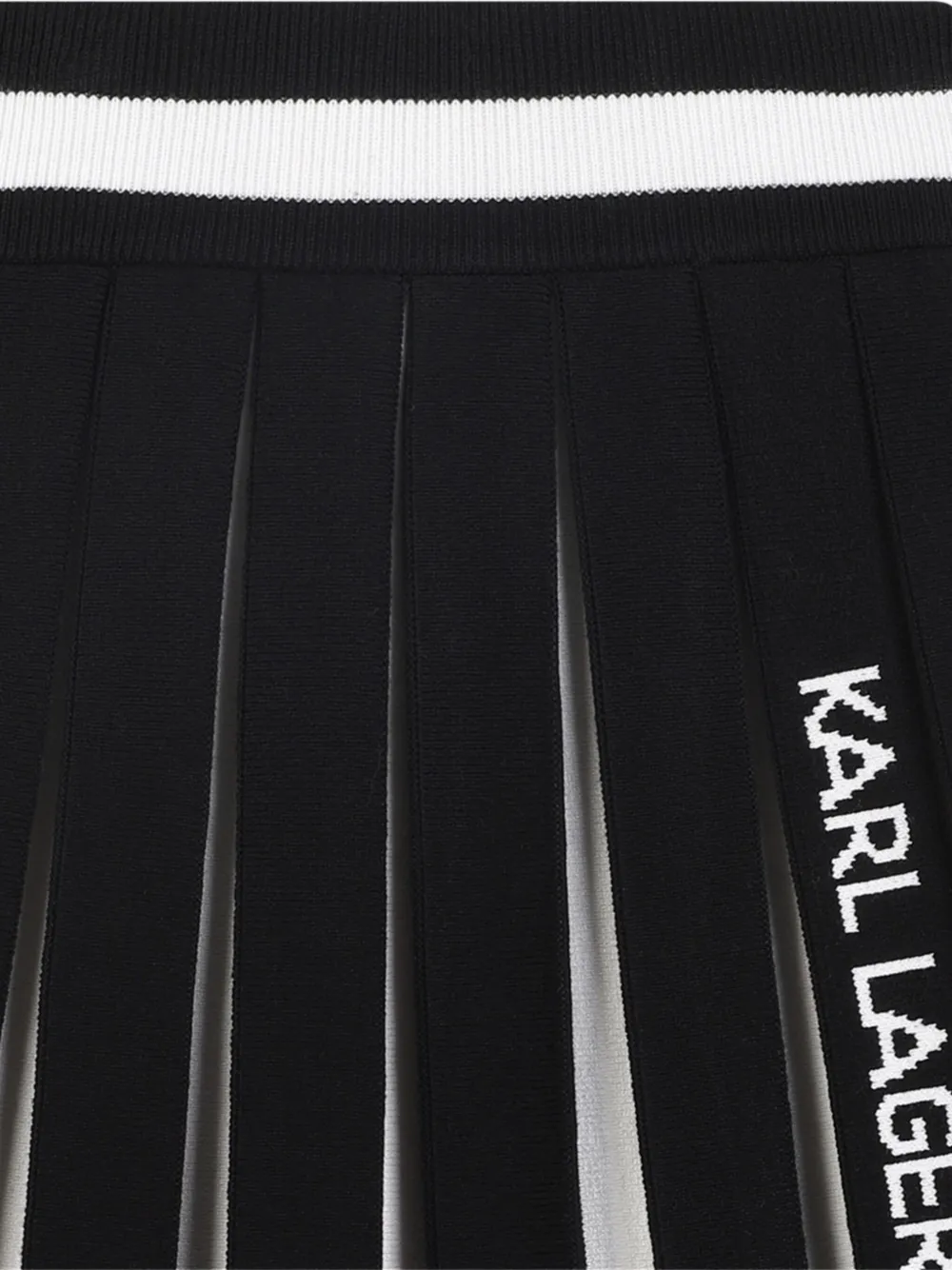 Плиссированная мини-юбка KARL LAGERFELD KIDS, черный — фото 3