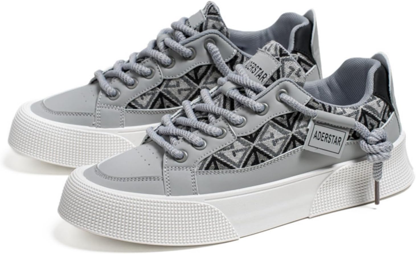 

Мужские повседневные кроссовки на шнуровке, модные, удобные для ходьбы, подходят для повседневной носки в различных ситуациях Khwfjas, серый