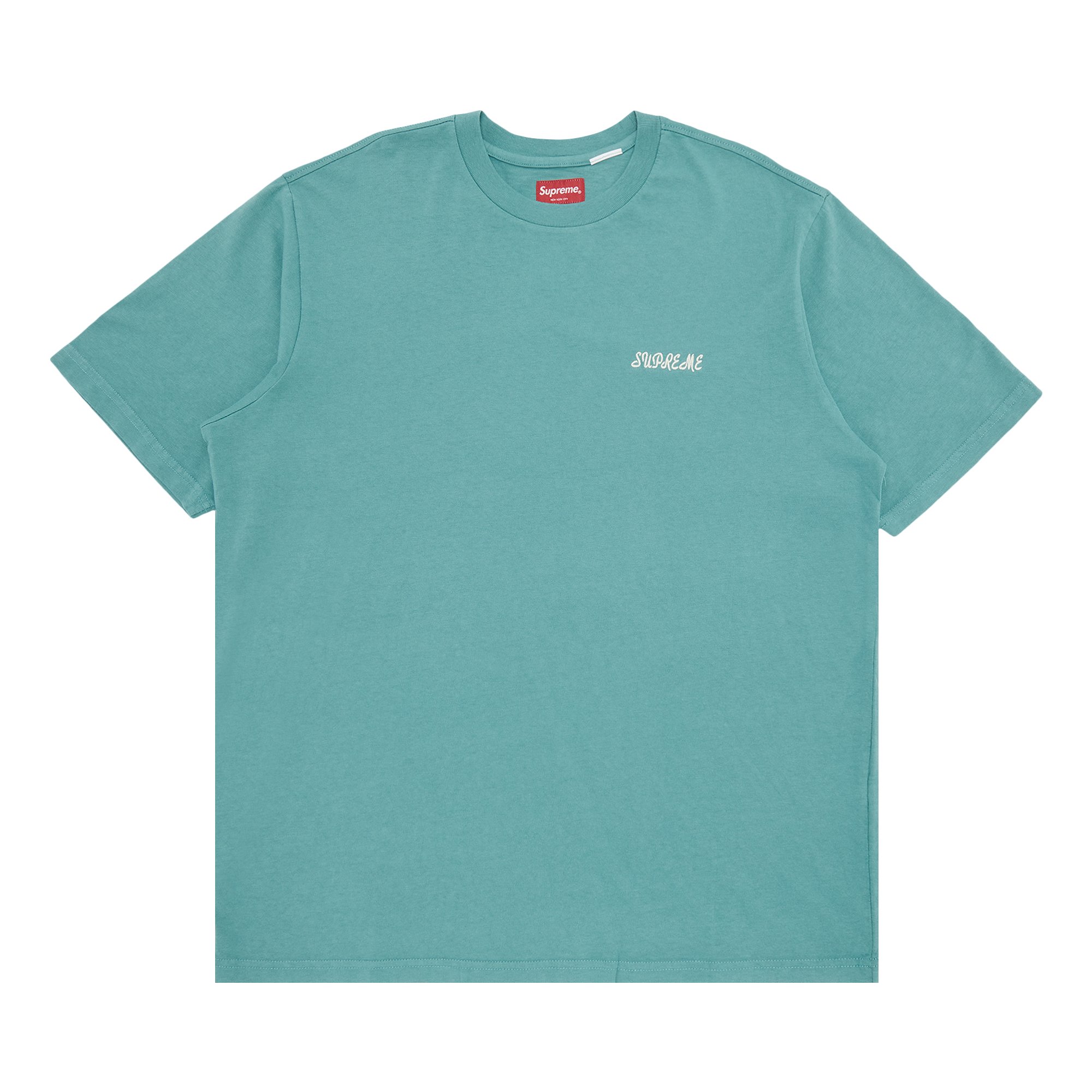 

Топ с короткими рукавами Supreme Washed Script Sage