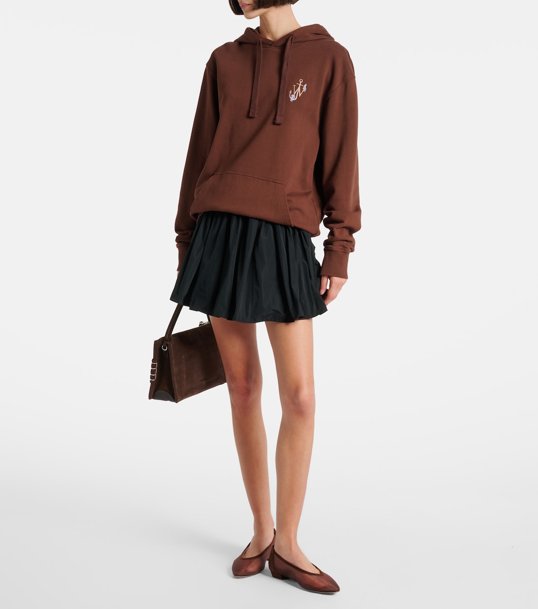 Балетки Amelia из органзы с отделкой из замши Gianvito Rossi, Brown/ Brown — фото 3