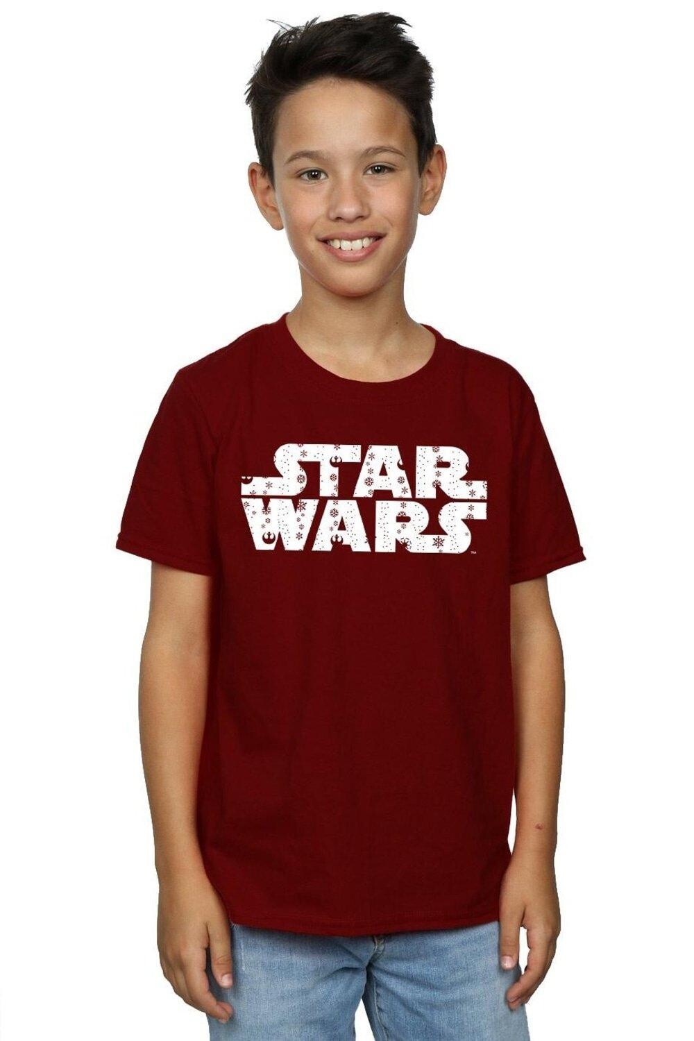 

Рождественская футболка с логотипом Star Wars, красный