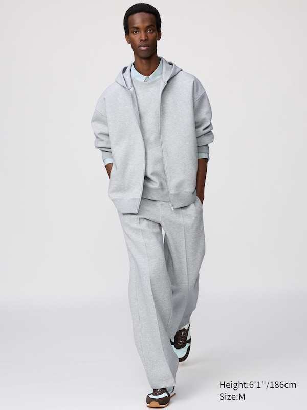 Прямые брюки из футера Uniqlo, 03 grey — фото 3