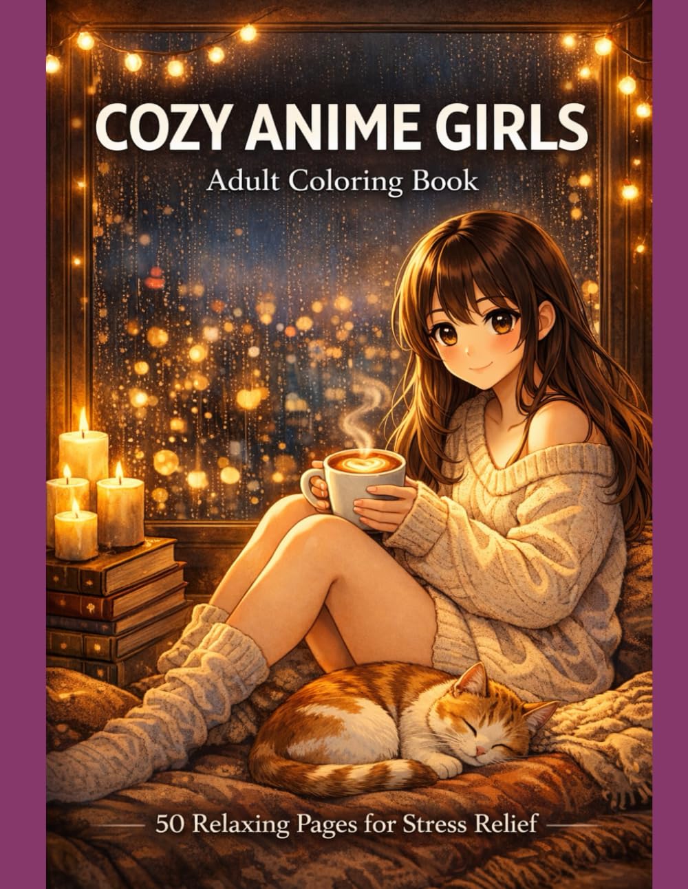 

Cozy Anime Girls Coloring Book for Adults: 50 Relaxing Pages for Stress Relief & Calm (Independently published)